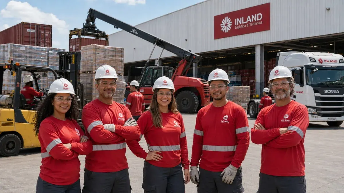 Equipe da Inland em operação de movimentação de carga